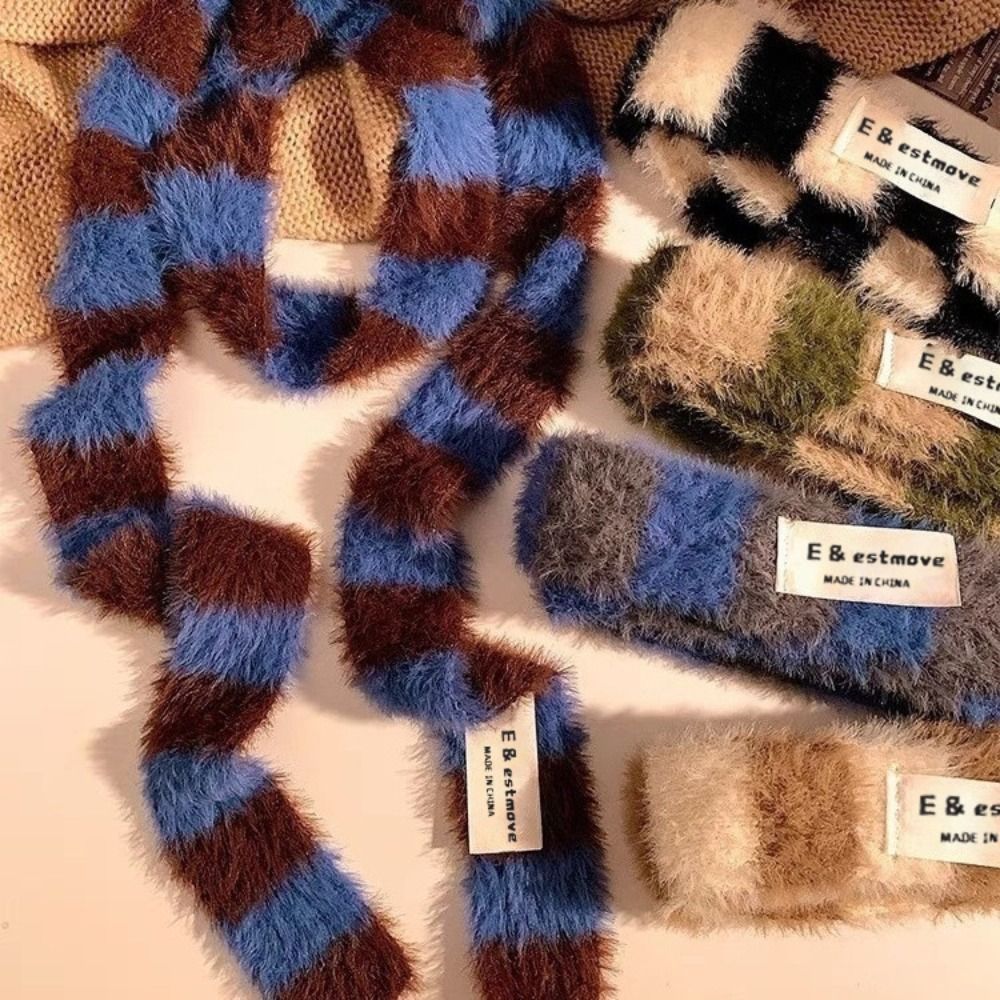 Winter Clothing Accessories - Knitted Y2K Girl Stripe Scarf Warm