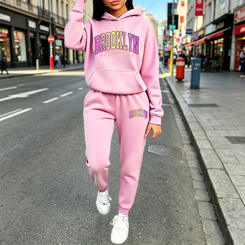 Winter Clothing For Women - Casual Women's Outfits Print Hooded Sweatshirt