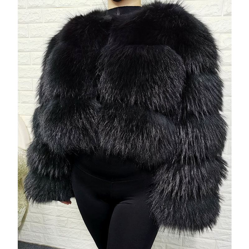 Plus Size Tops Brown Fur Maoma - đánh giá và giá Winter Clothing Color
