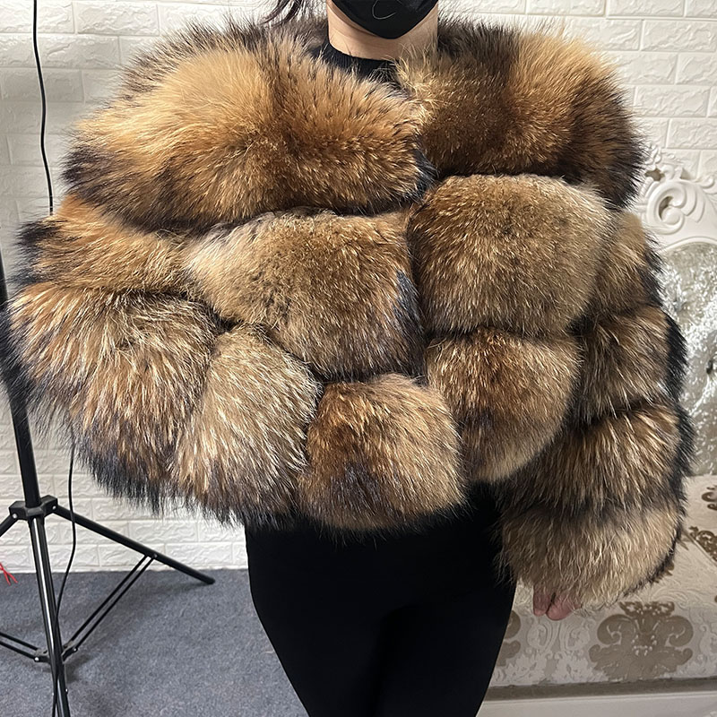 Plus Size Tops Brown Fur Maoma - đánh giá và giá Winter Clothing Color