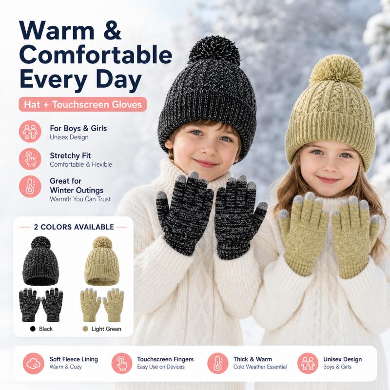 Kids Winter Knit Hat Touchscre - đánh giá và giá Knit Glove Touch Screen