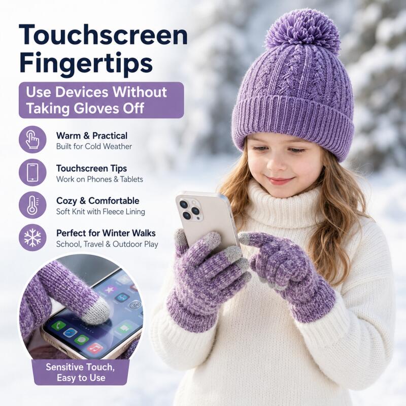 Kids Winter Knit Hat Touchscre - đánh giá và giá Knit Glove Touch Screen
