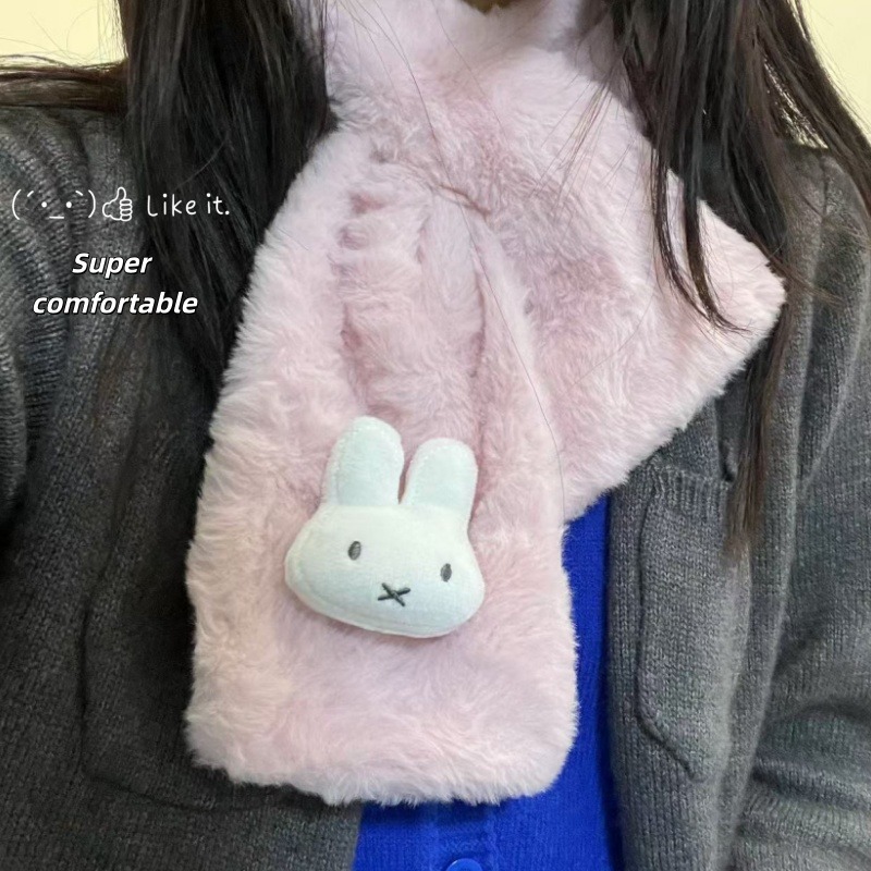 White Miffy Scarf | Versatile  - đánh giá và giá Winter Clothing Accessories