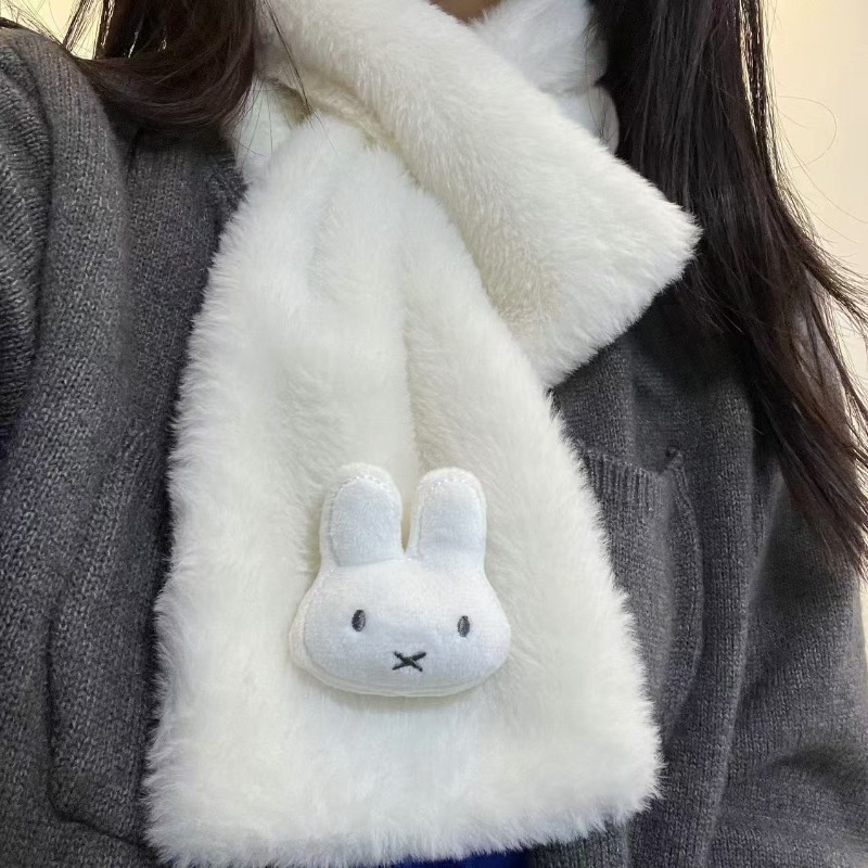 White Miffy Scarf | Versatile  - đánh giá và giá Winter Clothing Accessories