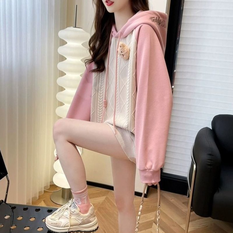 Pink Female Hooded Top Cute Y  - đánh giá và giá Winter Clothing Essentials For Women