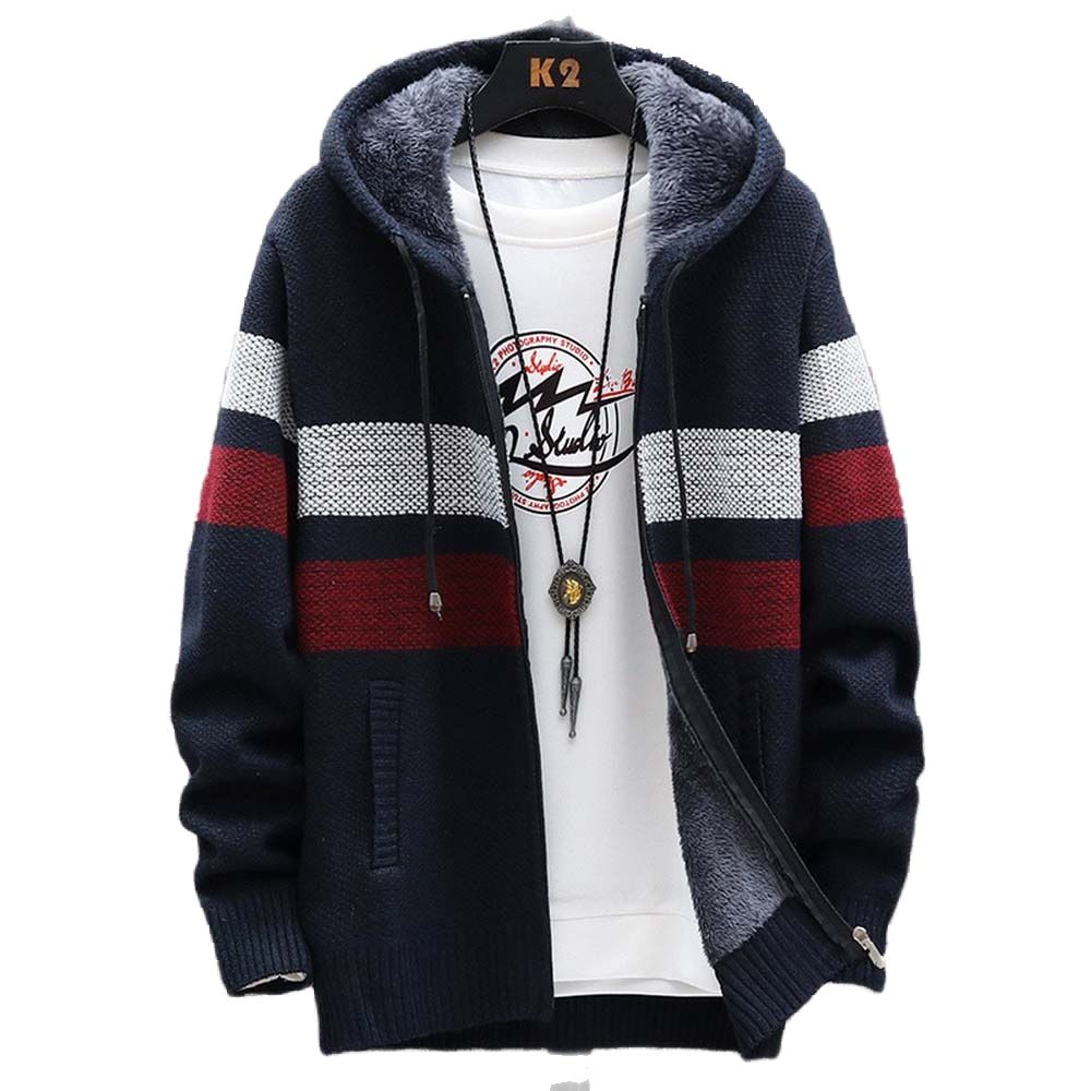 Men's Striped Sweater Coat Thi - đánh giá và giá Fleece Hoodie Lined