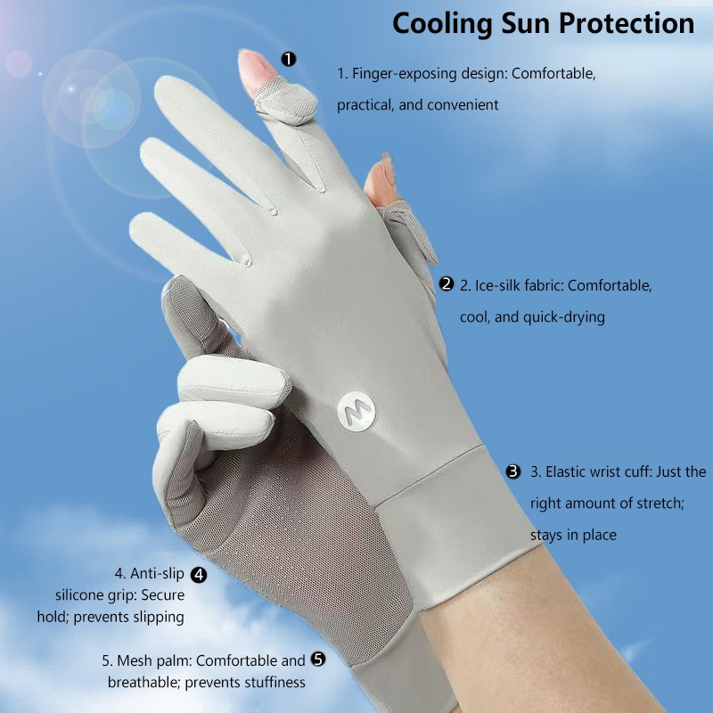 Sunscreen Ice Silk Breathable  - đánh giá và giá Knit Glove Touch Screen
