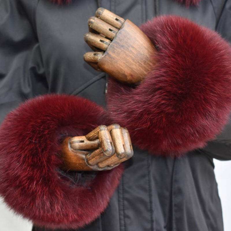 Fox Fur Cuffs For Women Whole  - đánh giá và giá Winter Clothing Color
