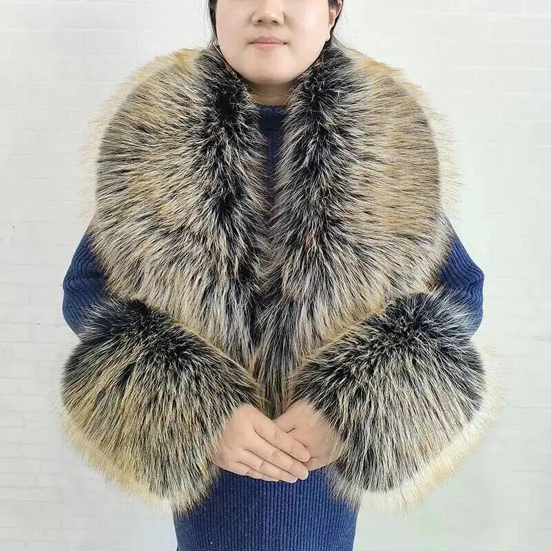Large Women Faux Fox Fur Scarf - đánh giá và giá Winter Clothing Color