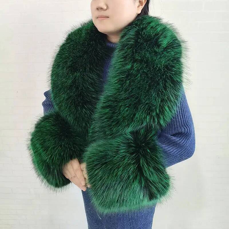 Large Women Faux Fox Fur Scarf - đánh giá và giá Winter Clothing Color