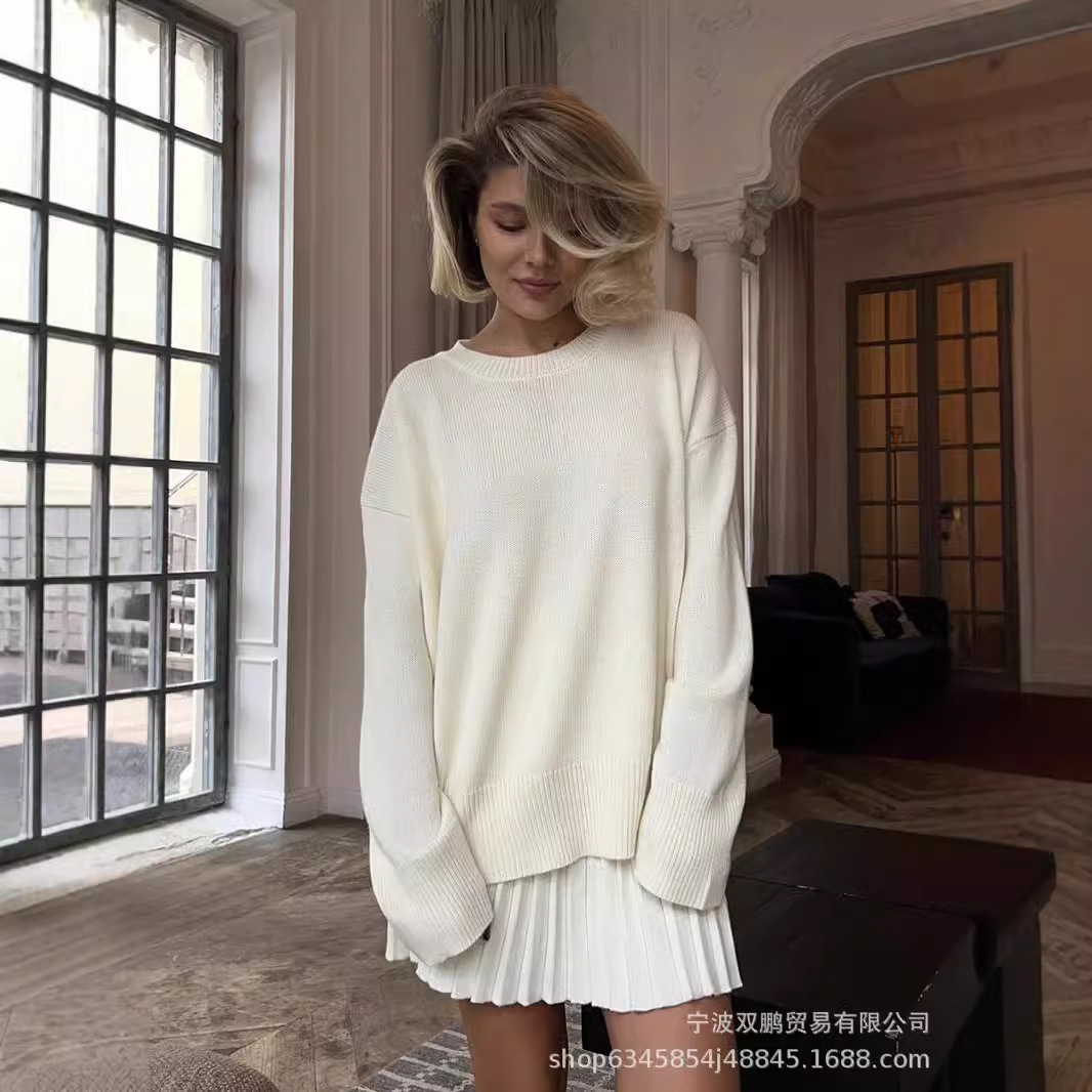 Autumn Solid Color O-neck Swea - đánh giá và giá Winter Clothing Color