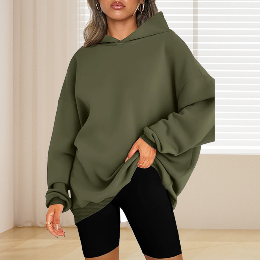 Plus Size Basic Solid Color Ho - đánh giá và giá Winter Clothing Color