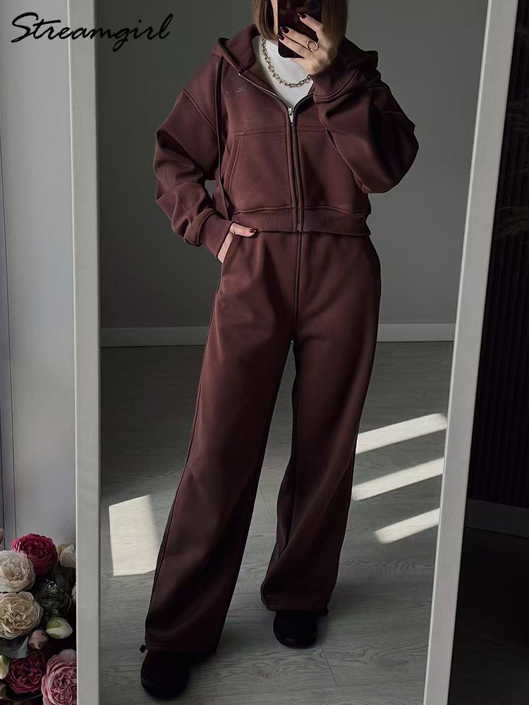 Winter Fleece Pants Set Women  - đánh giá và giá Fleece Hoodie Lined