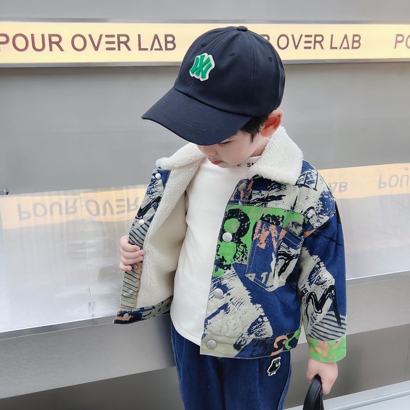 Kids Baby Warm Denim Jacket Pa - đánh giá và giá Winter Clothing Drawing