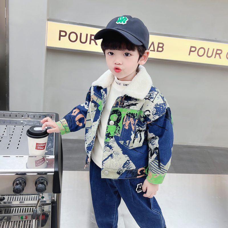 Kids Baby Warm Denim Jacket Pa - đánh giá và giá Winter Clothing Drawing