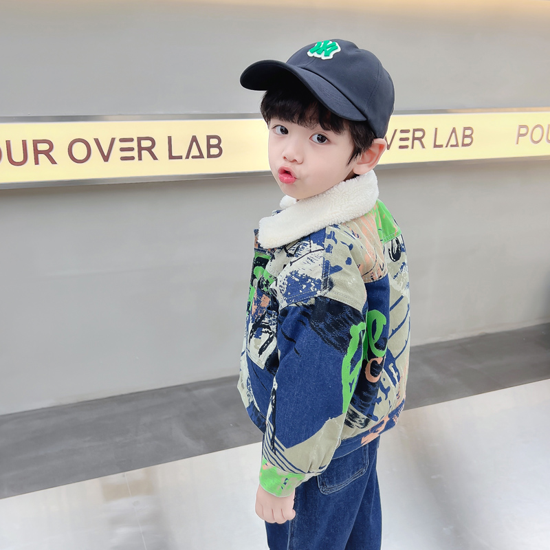 Kids Baby Warm Denim Jacket Pa - đánh giá và giá Winter Clothing Drawing