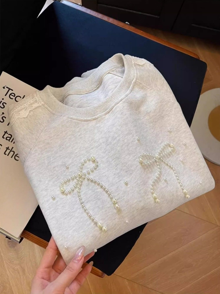 Round Neck Pearl Women's Sweat - đánh giá và giá Winter Clothing Essentials For Women