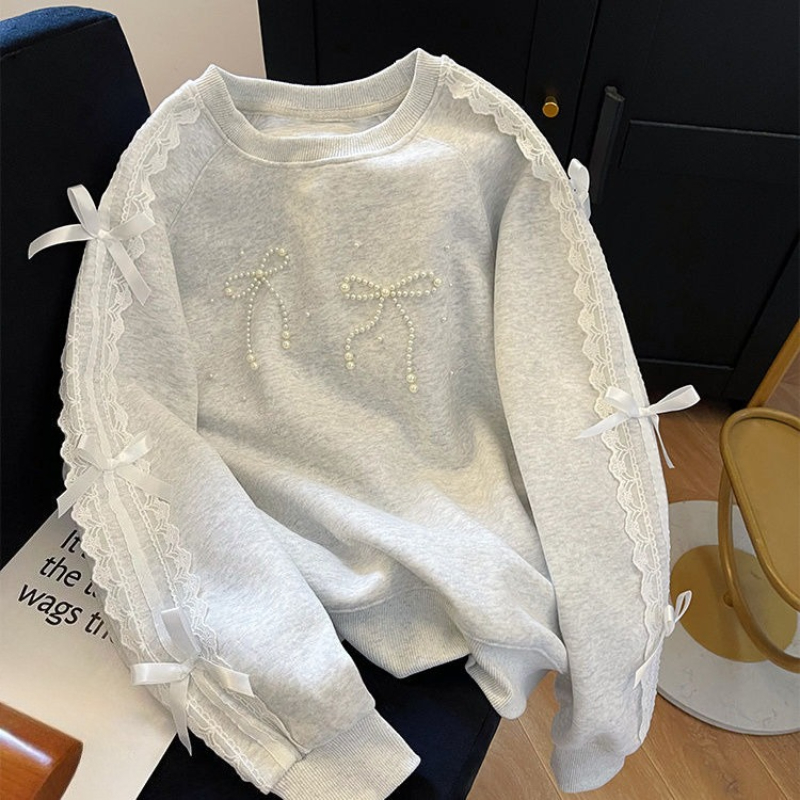 Round Neck Pearl Women's Sweat - đánh giá và giá Winter Clothing Essentials For Women