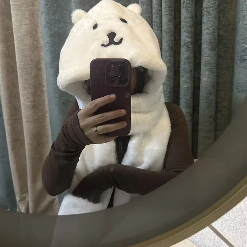 3 In 1 Plush Thick Hooded Hat  - đánh giá và giá Winter Clothing Accessories
