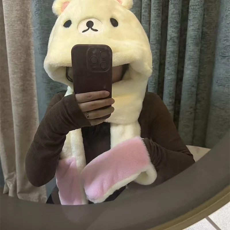 3 In 1 Plush Thick Hooded Hat  - đánh giá và giá Winter Clothing Accessories