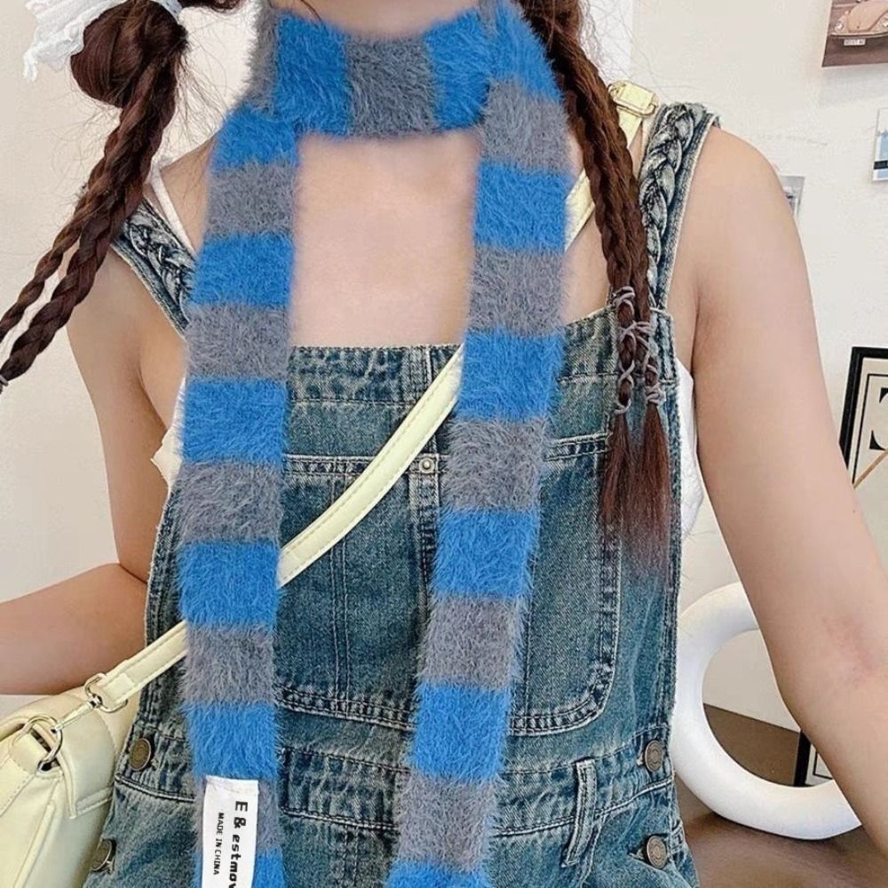 Knitted Y2K Girl Stripe Scarf  - đánh giá và giá Winter Clothing Accessories