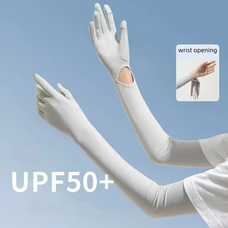 UPF50+ Ice Silk Sun Protection - đánh giá và giá Knit Glove Touch Screen