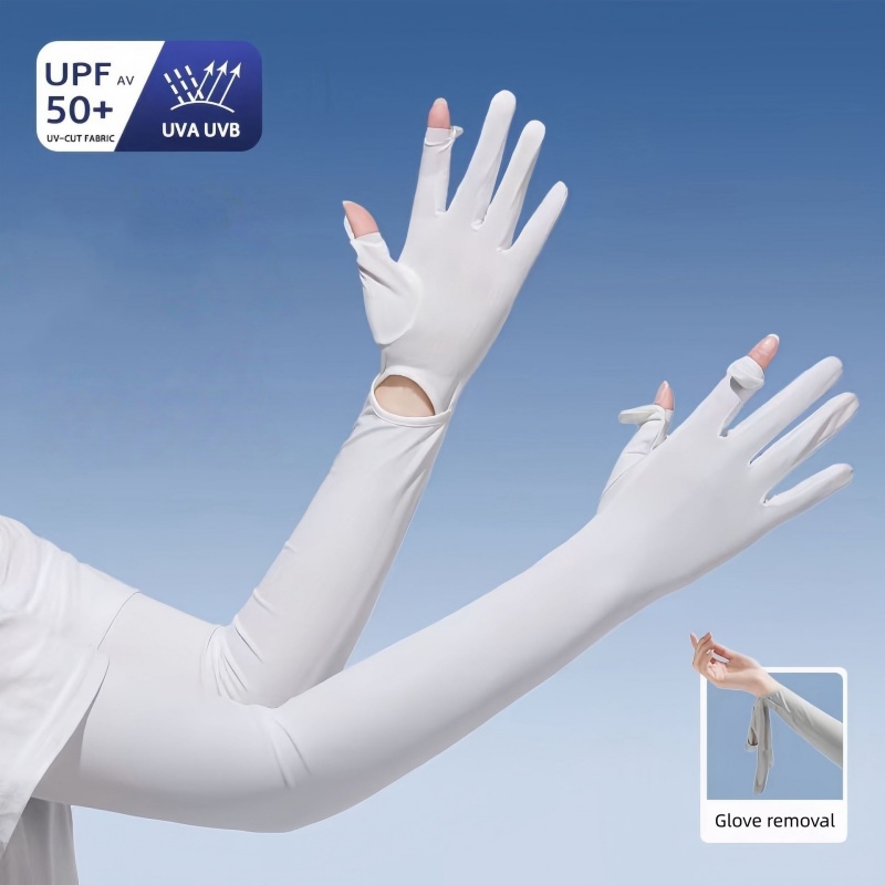 UPF50+ Ice Silk Sun Protection - đánh giá và giá Knit Glove Touch Screen